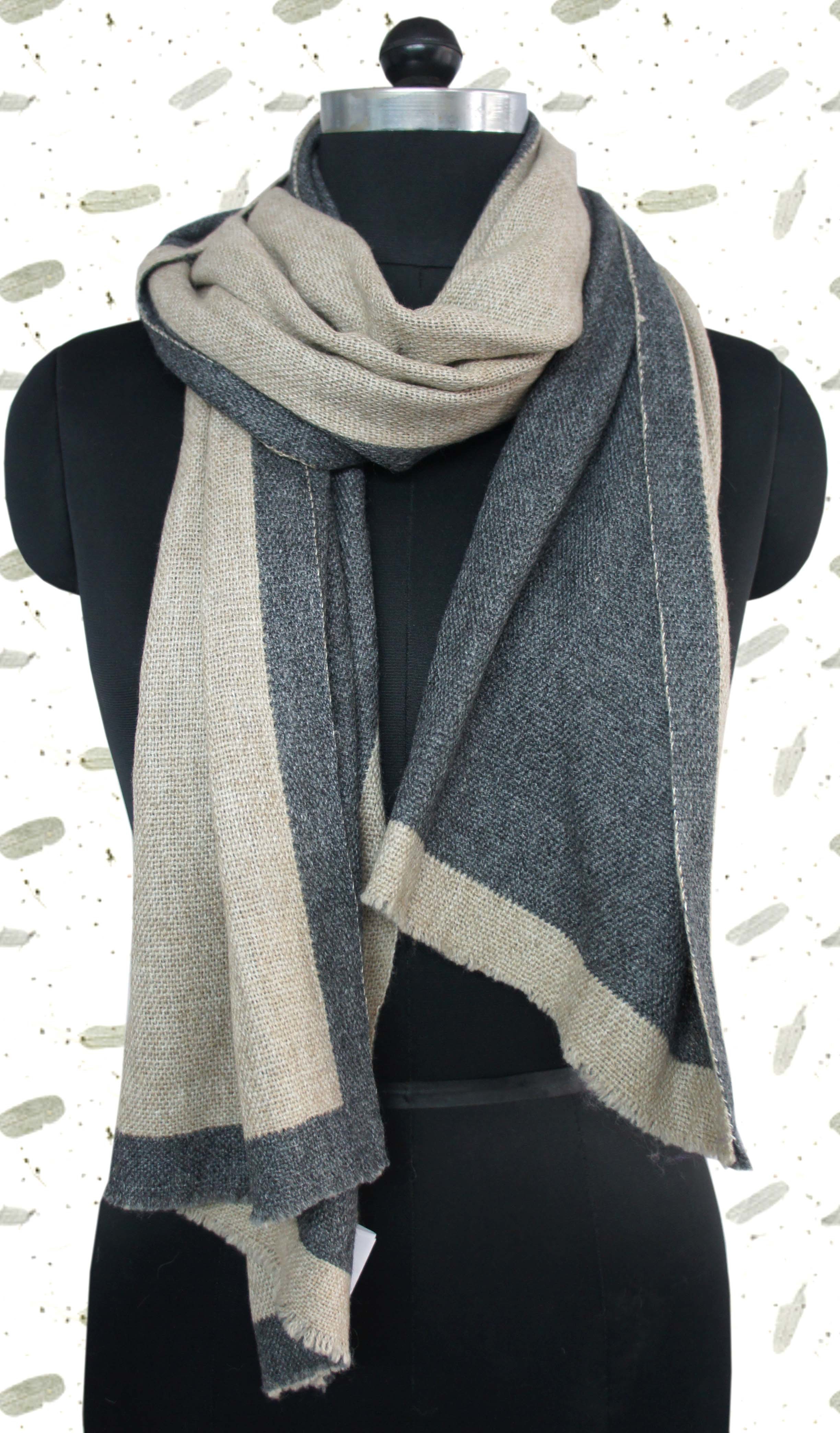 Pashmina Scarves - Pashmina Wool & Cashmere Blend, 45x180 Cm | Lightweight, Smooth Texture, Assorted Colors, Double Face Design