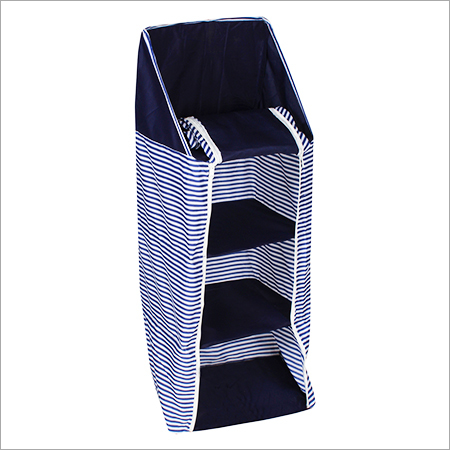 Wall Hanging - Fabric, 30x20x10 Inches, Navy Blue | Durable Fabric, 3 Shelves, Easy Storage, Foldable, Space Saving, Stylish Design