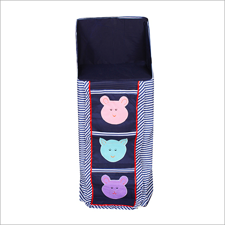 Wall Hanging - Fabric, 30x20x10 Inches, Navy Blue | Durable Fabric, 3 Shelves, Easy Storage, Foldable, Space Saving, Stylish Design