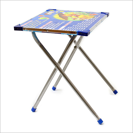Table Fold - Metal & Plastic, 24x18x12 Inches, Blue | Lightweight, Foldable, Portable, Durable, Child-friendly