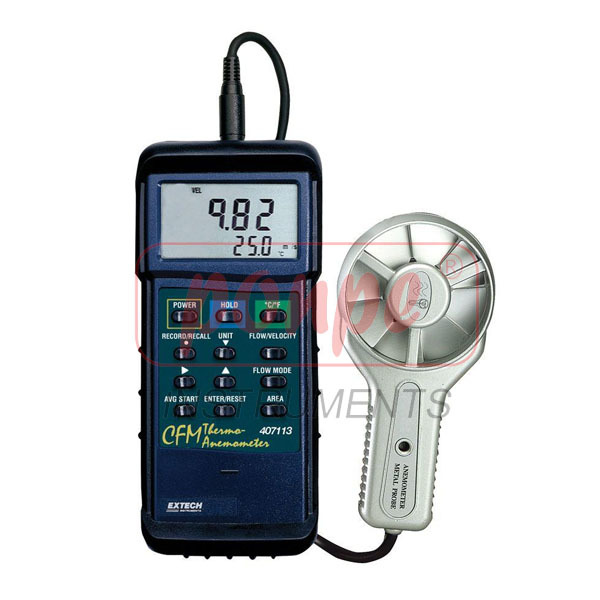 High Temperature Cfm Metal Vane Anemometer