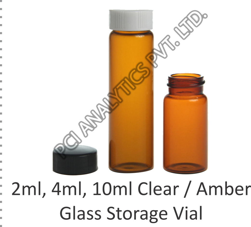 Aluminium Amber Glass Storage Vial