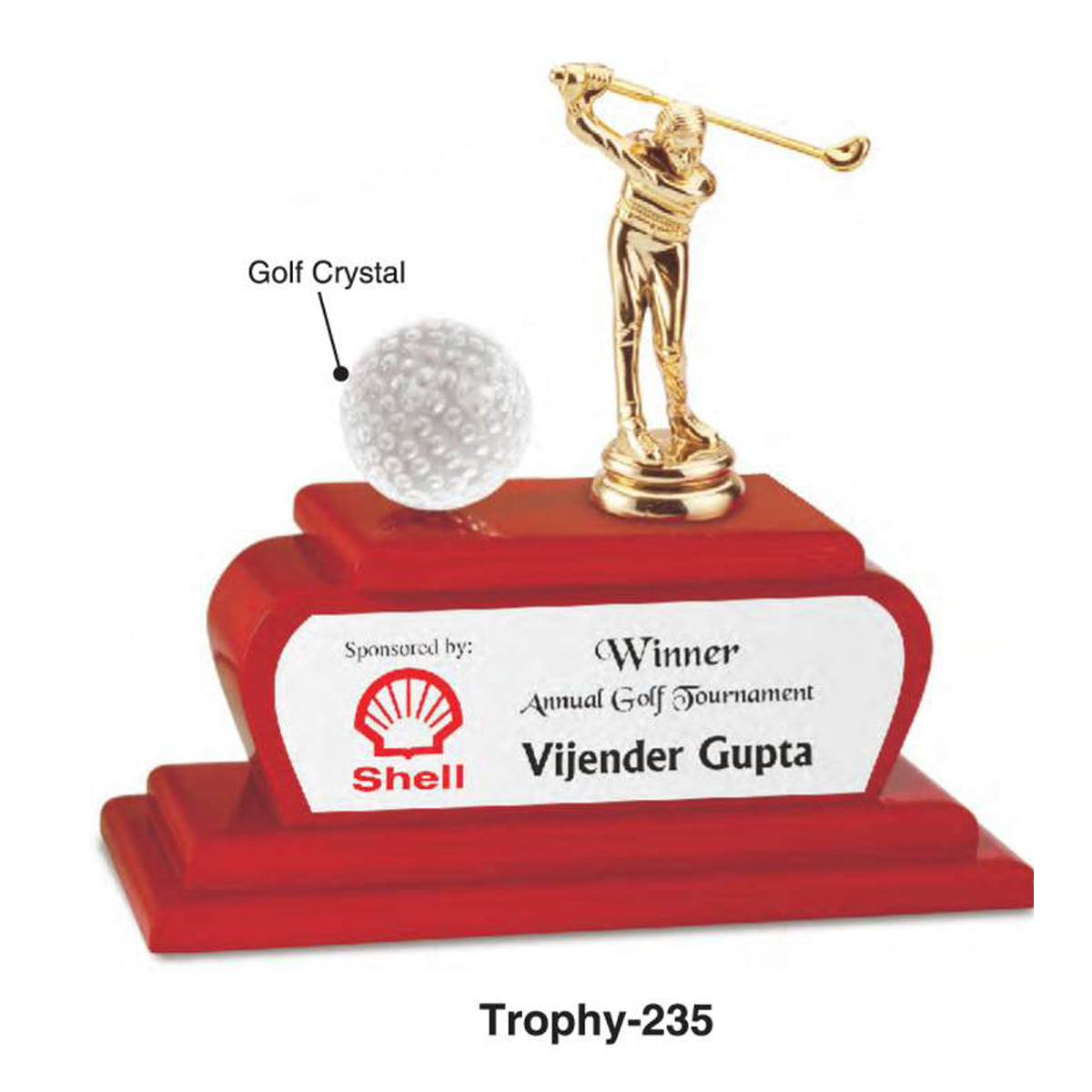 Golf Crystal Trophy
