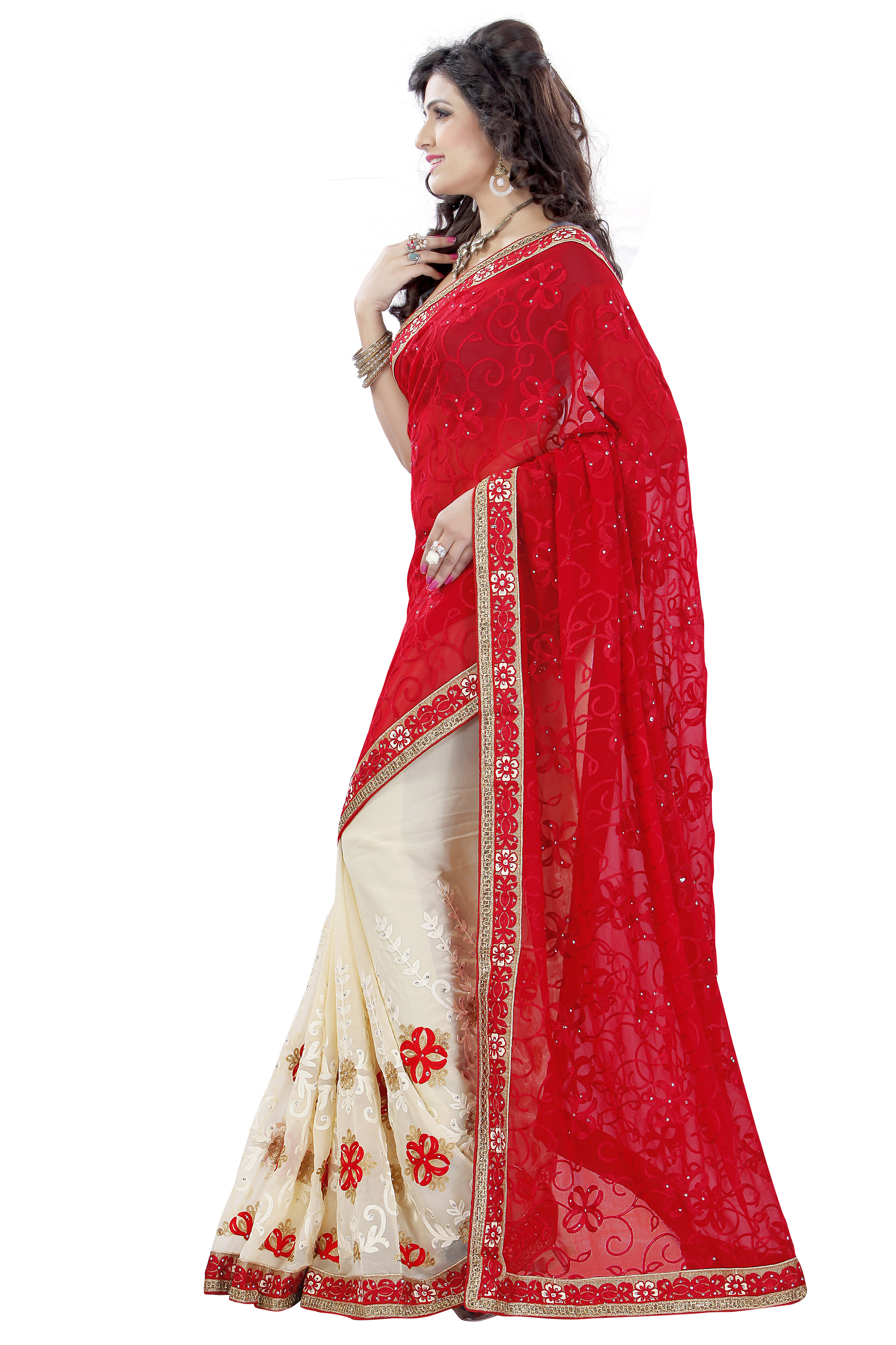 Red Designer Fashion Sarees