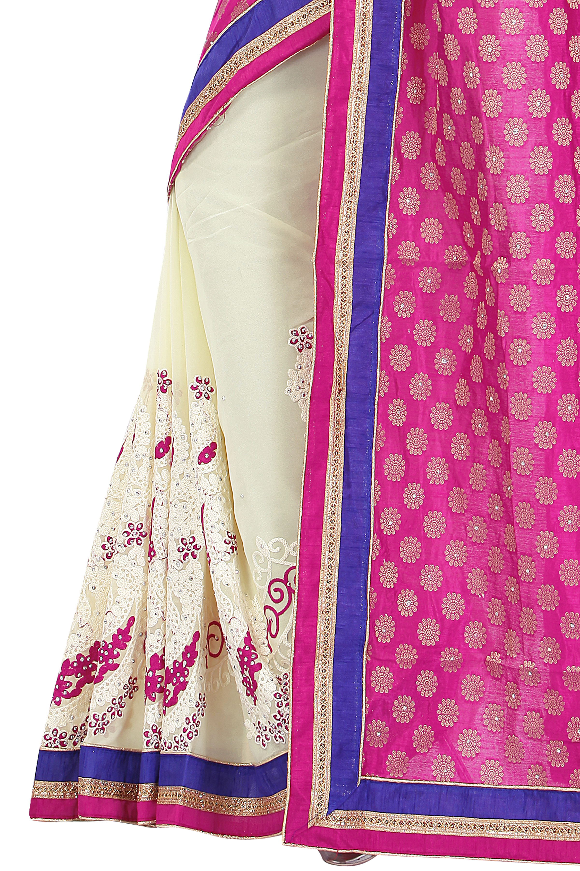 Pink Stone Work Saree