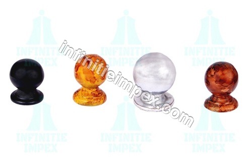 Round Knob - Plastic and Brass, 3/4 Inch and 1 Inch Size, Rust Proof with Metallic Finishes