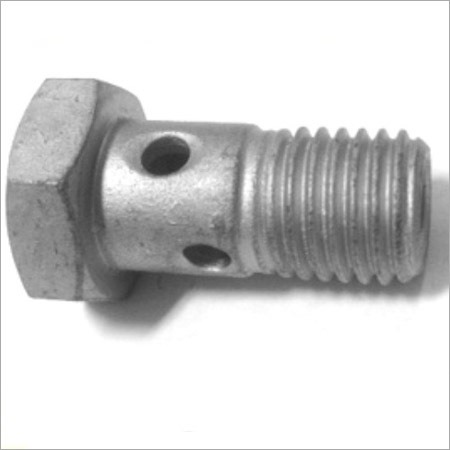 Four Holes Banjo Bolt - Carbon Steel, Zinc Passivation Surface Finish, Silver Color | Industrial Grade, Suitable for Metric and Inch Series Applications