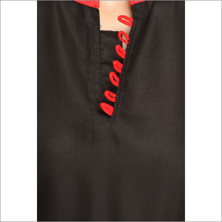 Kurtis - Cotton, 50 Inch, Black | Elegant Design, Comfortable Fit, Mandarin Collar, Sleeveless