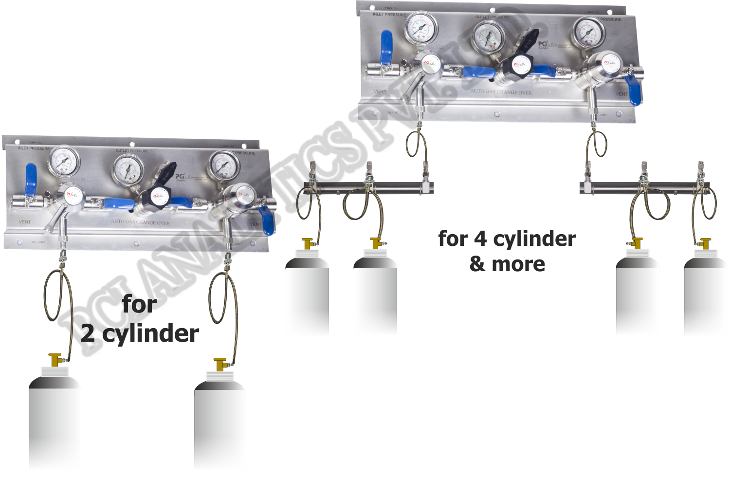 Silver Automatic Mechanical Gas Change Over Manifold