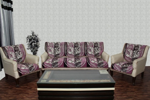 प्रिंटेड चेनिल सोफा कवर मयूर