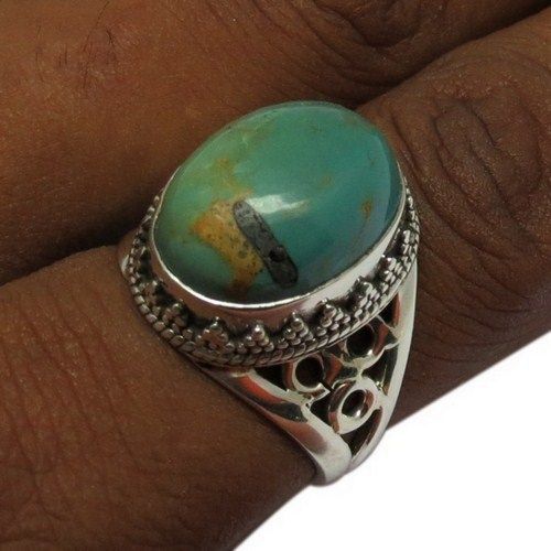 Perfect Green Turquoise 925 Sterling Silver Gemstone Ring Gender: Unisex