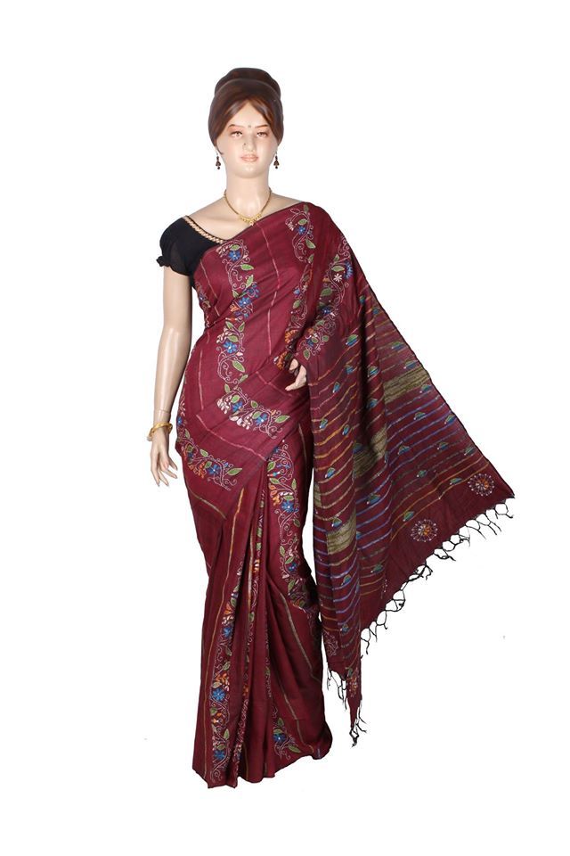 Khesh Kantha Stitch Sarees