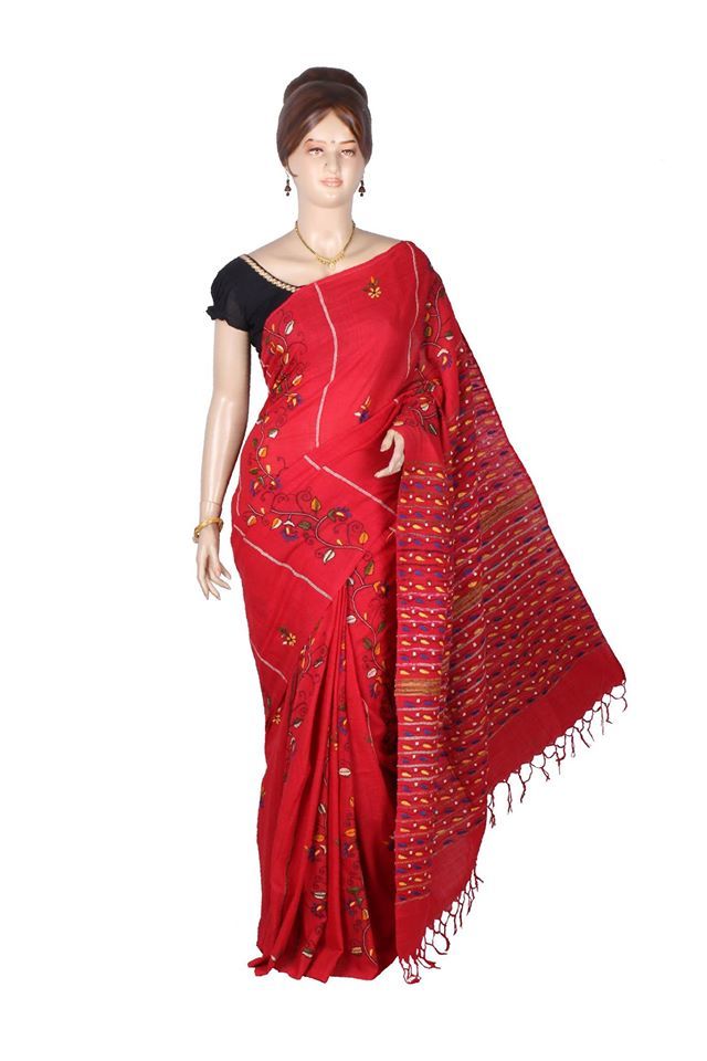 Khesh Kantha Stitch Sarees