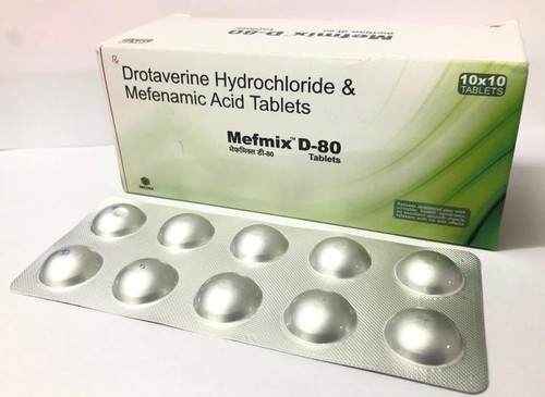 Mefenamic Acid & Drotaverine Hydrochloride Tablets - 250 mg Mefenamic Acid + 80 mg Drotaverine | Anti-Spasmodic, Pain Relief for Fever, Muscle Pain, Sciatica, Suitable for Adults
