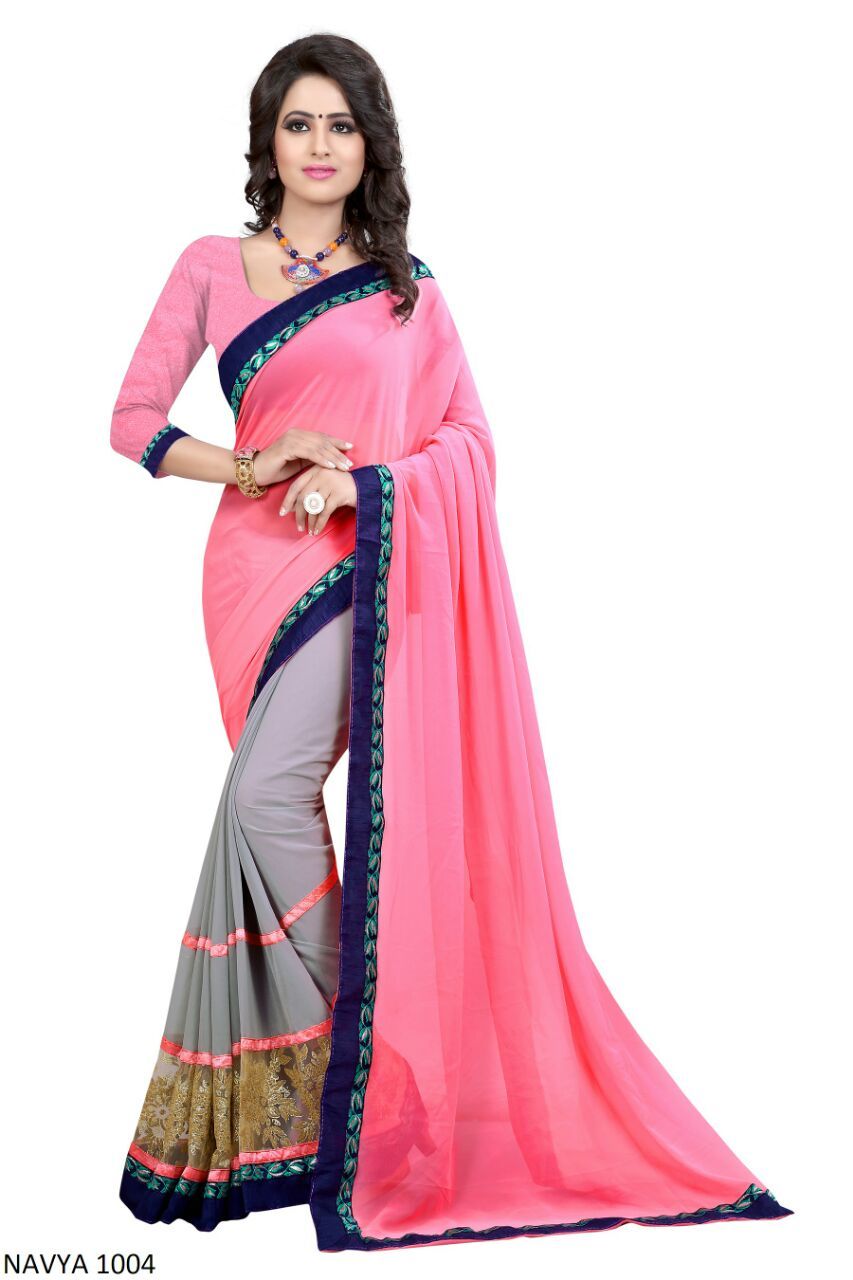 Designer Printed Sari - Chiffon, 5.5m X 1.1m, Green | Elegant Design, Soft Fabric, Vibrant Digital Prints, Perfect Fit