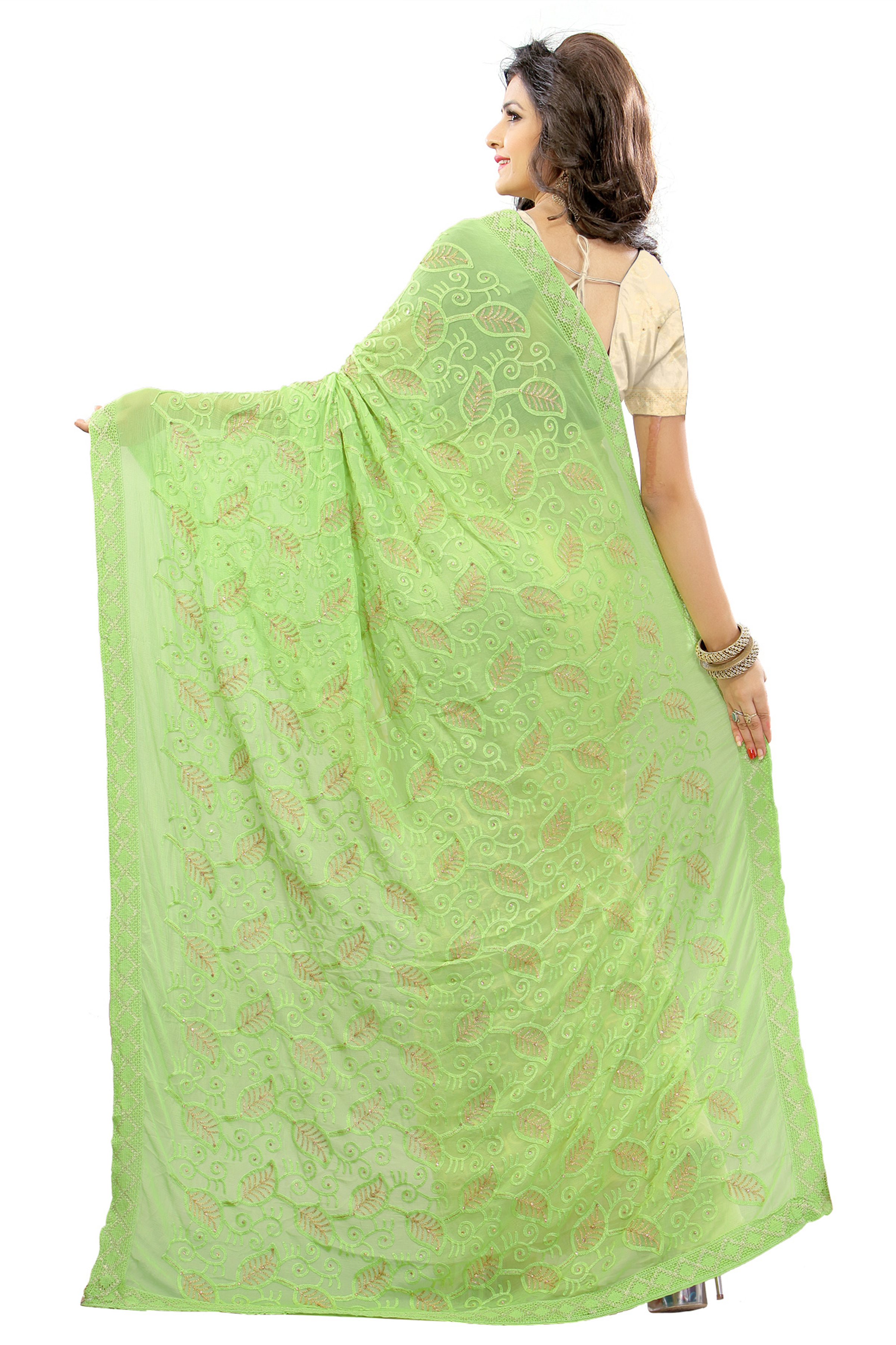 Green Nylon Saree