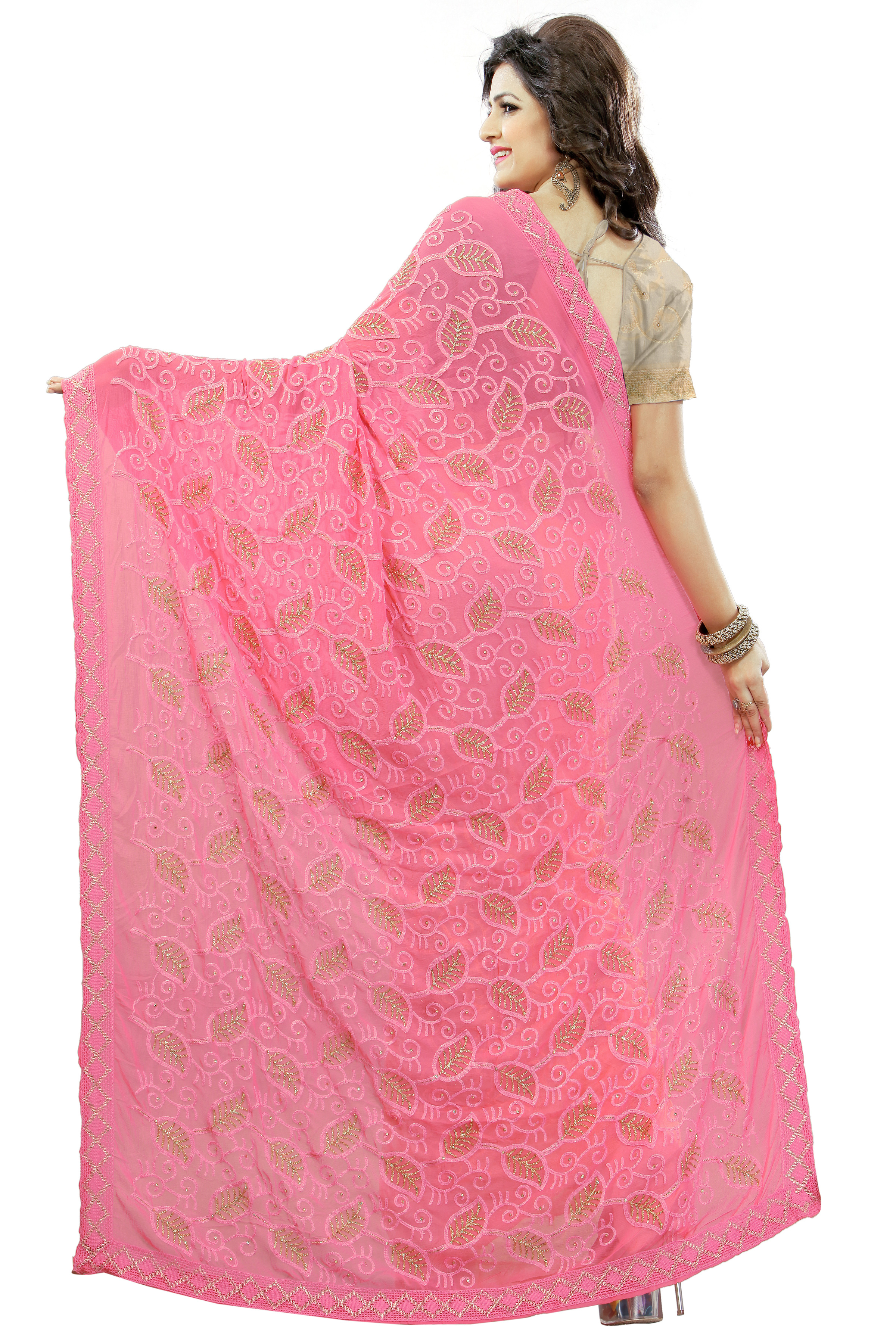 Pink Designer Saree