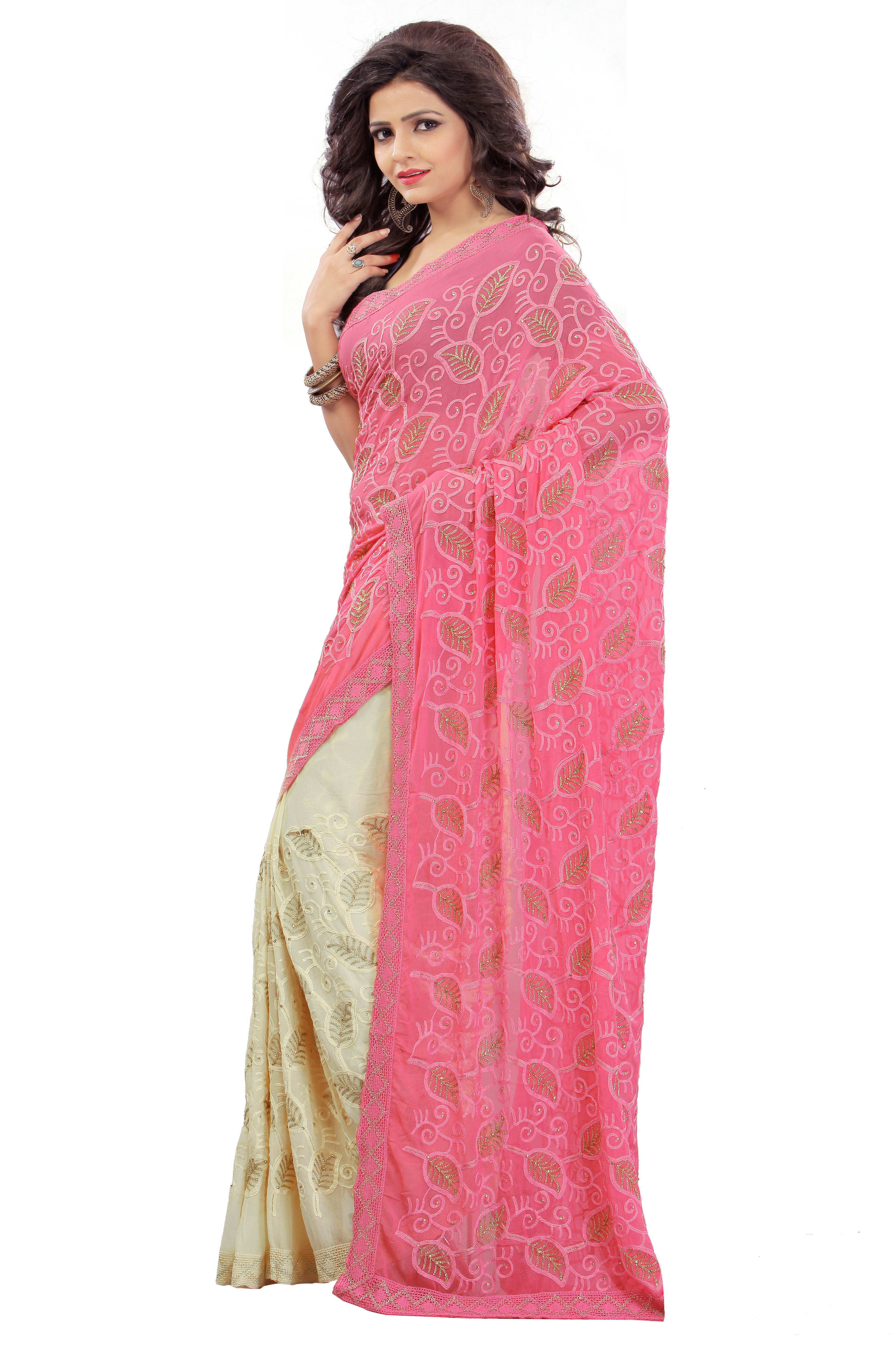 Pink Designer Saree