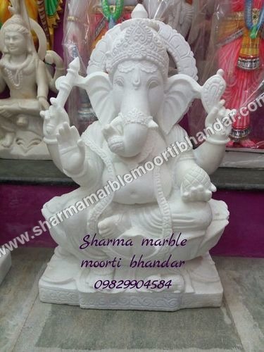 सफेद संगमरमर गणेश की मूर्ति