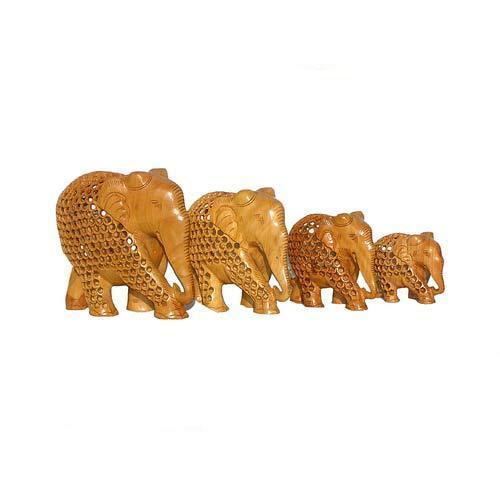 Wood Carved Elephant Statue