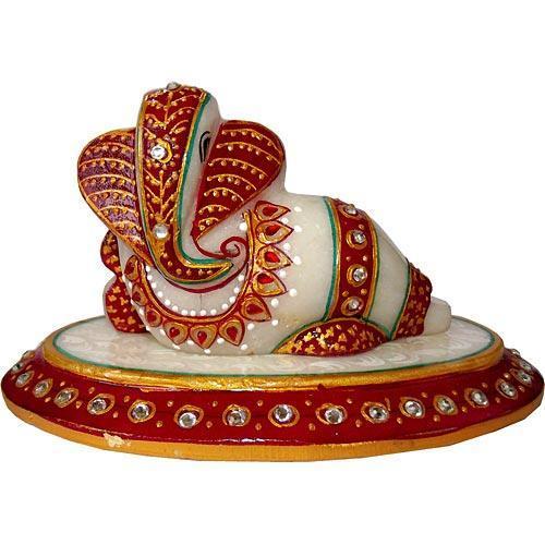 White Marble Ganesh Chowki