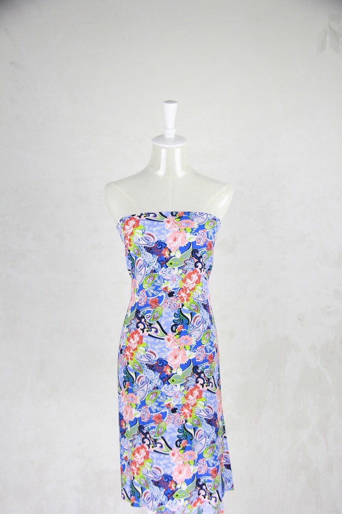 Rayon Printed Fabric - 110gsm, 142cm Width | Soft Hand Feel, Vibrant Floral Patterns, Advanced Digital Printing