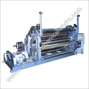 Oblique Type Single Face Paper Corrugating Machine - Steel Material, Electric Drive System | Customized Design, Durable Silver Finish