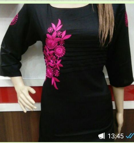 Cotton Embroidery Kurtis - Cotton, Size M/L/XL, Short Sleeve | Washable, Daily Wear, Suitable for Summer and Winter