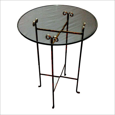 स्पष्ट क玻玻 क फोल्डिंग गोल टेबल