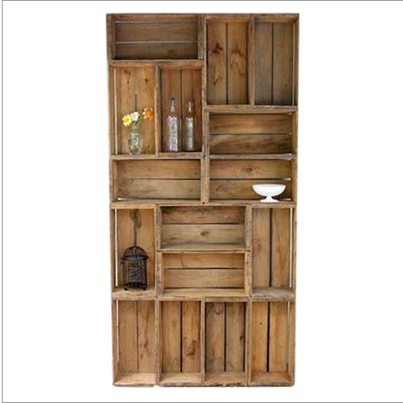हस्तनिर्मित पुनर्निर्मित लकड़ी का शेल्फ