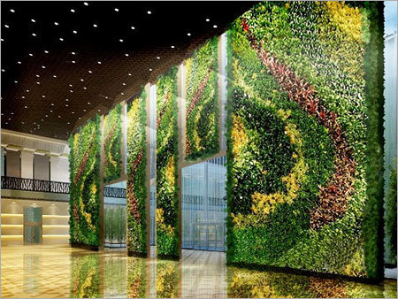 कृत्रिम घास की दीवार