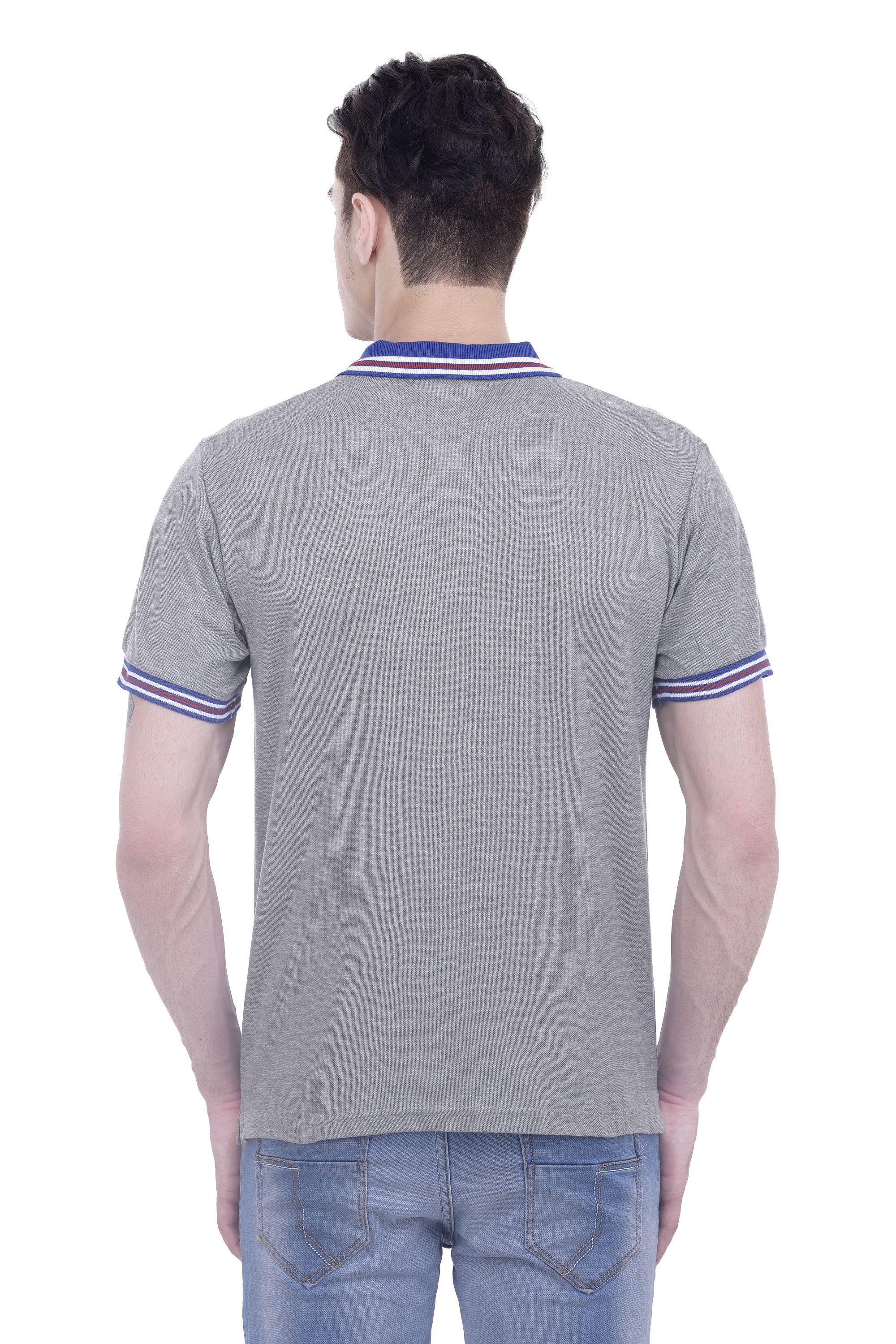 London Looks Regular Fit Polo T-shirt - Polucotton Fabric, Grey Color, Short Sleeves, Available In Multiple Sizes, Youthful Style Essentials
