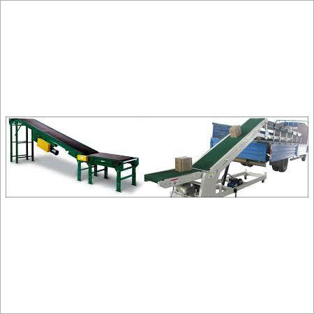 Green And White Truck Loader Conveyor