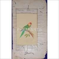 लव बर्ड पेपर पेंटिंग