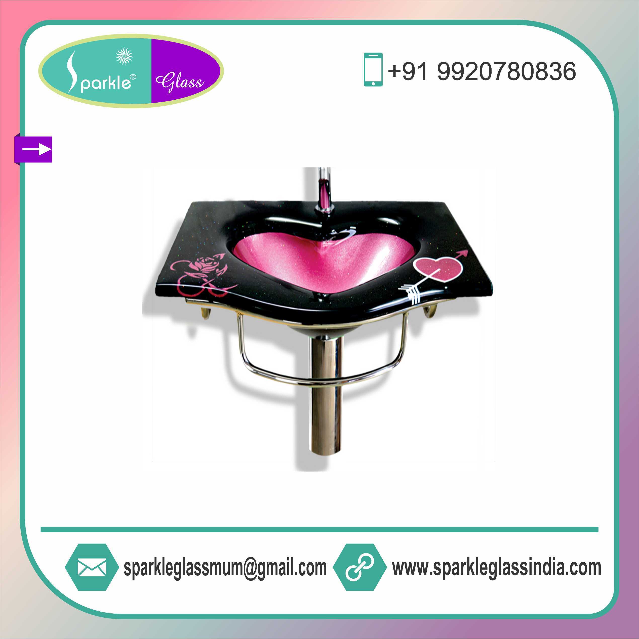 Bathroom Vanities Hart Shape Pink Wash Basin Set