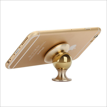 Mobile Holder - Metal, 30-50 Mm, Gold | Compact Design, Durable, Strong Magnet, Stylish Look, Versatile For Showrooms & Home Use