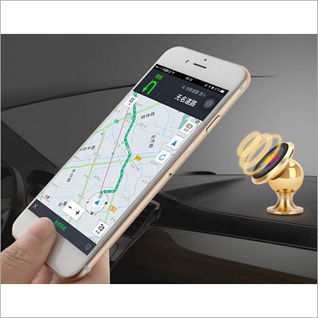 Mobile Holder - Metal, 30-50 Mm, Gold | Compact Design, Durable, Strong Magnet, Stylish Look, Versatile For Showrooms & Home Use