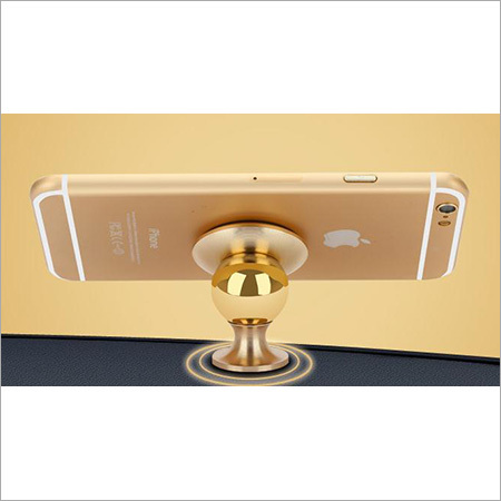 Mobile Holder - Metal, 30-50 Mm, Gold | Compact Design, Durable, Strong Magnet, Stylish Look, Versatile For Showrooms & Home Use