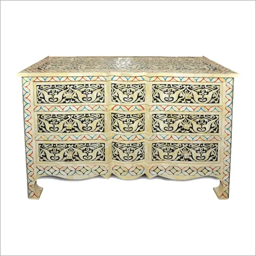 रोम डेकोर बोन इनले 3 ड्रावर फ्रेंच स्टाइल