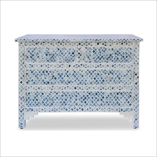 हैंडमेड बोन इनले डाईड मोरैको पैटर्न 4 ड्रॉअर