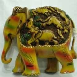 Wood Wooden Carved Elephant