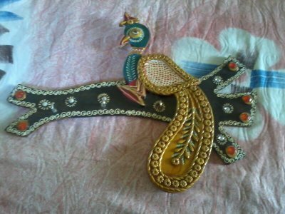Decorative Key Hanger - Wood, Antique Imitation Finish | Carved, Painted, Polished for Arts and Crafts, Home Decoration