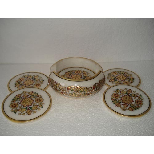 White Marble Tea Coaster Set