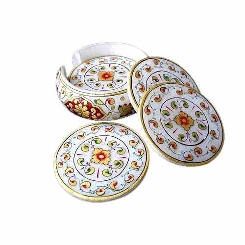 White Marble Designer Tea Coaster