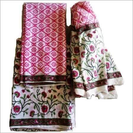 Multicolor Block Printed Cotton Suits