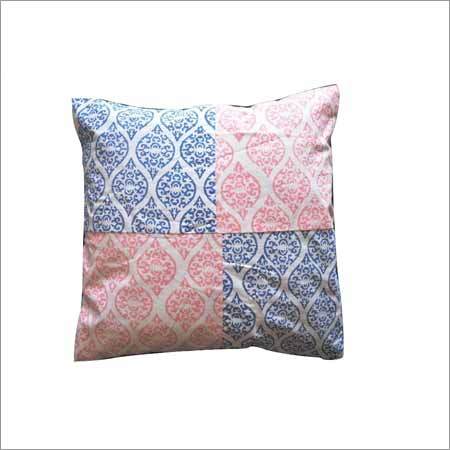 Handloom Cushion Cover - 100% Cotton, Square Shape, 18x18 Inches, Pink-blue Color | Alluring Design, Shrinkage And Fade Proof, Eye-catchy Appeal