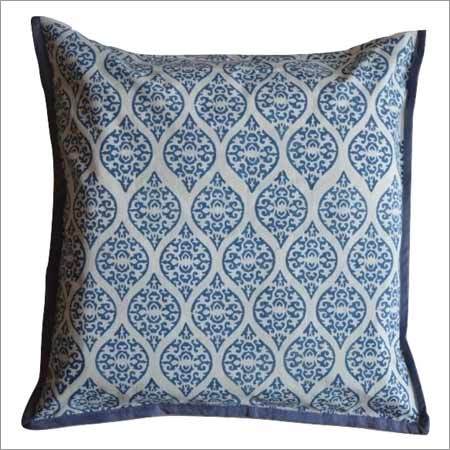 Fancy Cushion Covers - 100% Cotton, Square Shape, 18x18 Inches | Colorfastness, Elegant White-blue Color Combination, Intricate Patterns
