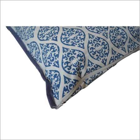 Fancy Cushion Covers - 100% Cotton, Square Shape, 18x18 Inches | Colorfastness, Elegant White-blue Color Combination, Intricate Patterns