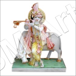 सफेद संगमरमर किशना मूर्ति