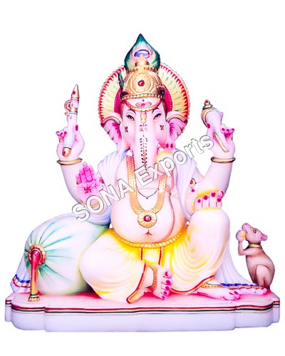 Carving Marble Ganesha Murti From India